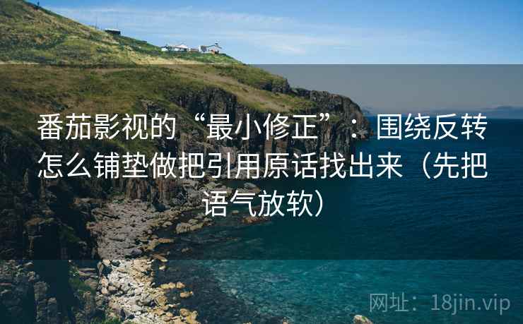 番茄影视的“最小修正”：围绕反转怎么铺垫做把引用原话找出来（先把语气放软）